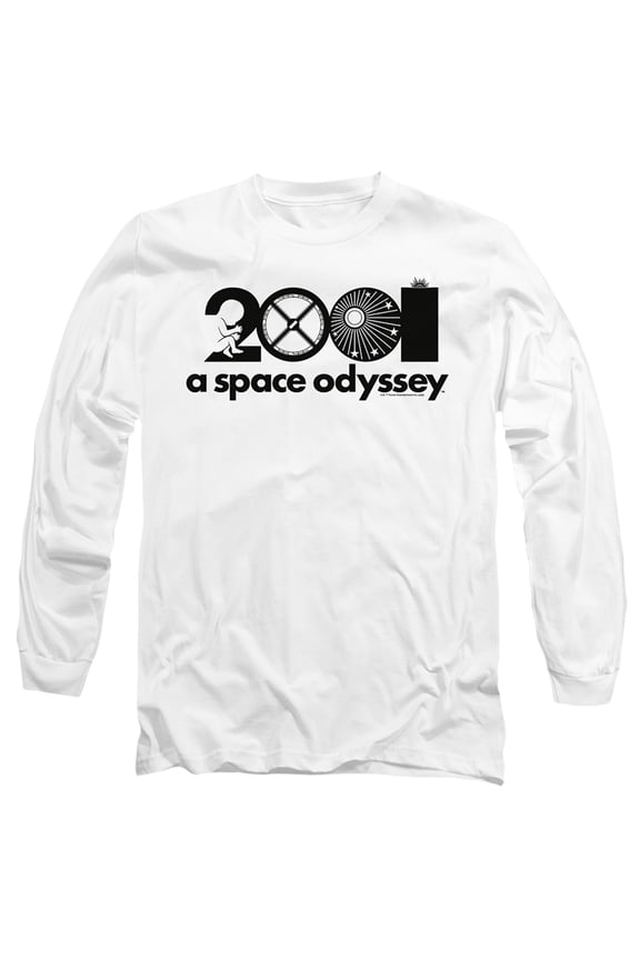 2001: A Space Odyssey Icon Logo Unisex Adult Long-Sleeve T Shirt (Medium) White