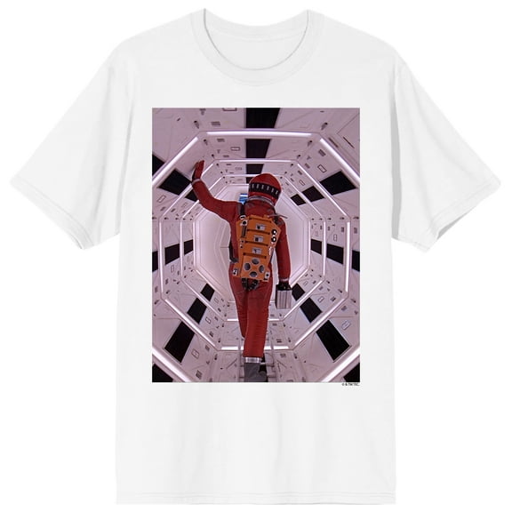 2001 A Space Odyssey Inner Ship Crew Neck Short Sleeve Men's White T-shirt-XL