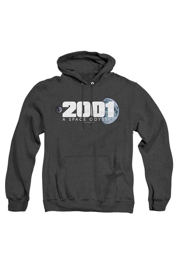 2001: A Space Odyssey Logo Unisex Adult Pull-Over Heather Hoodie (3X-Large) Black