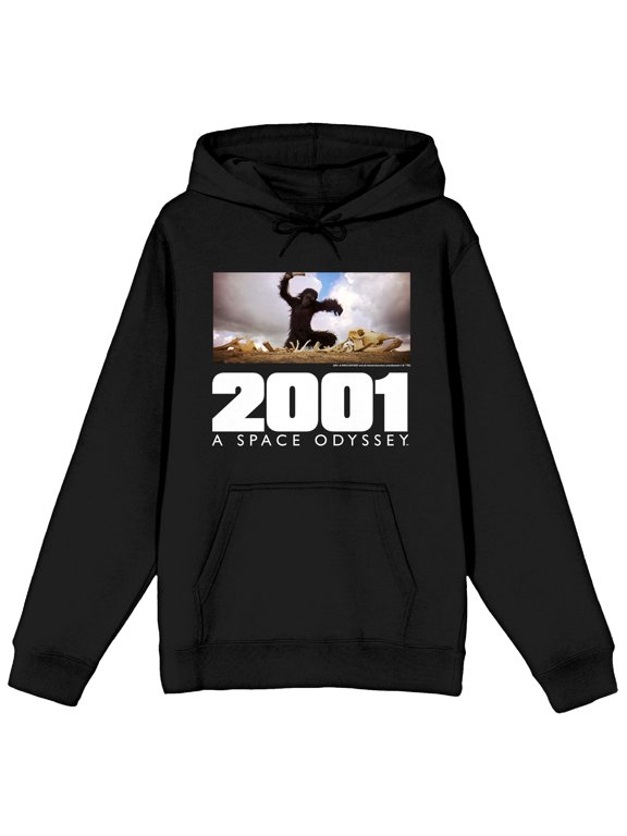 2001: A Space Odyssey Monkey on a Deserted Island Promo Art Men's Black Graphic Hoodie-3XL