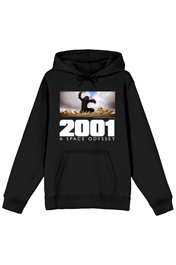 2001: A Space Odyssey Monkey on a Deserted Island Promo Art Men's Black Graphic Hoodie-XS