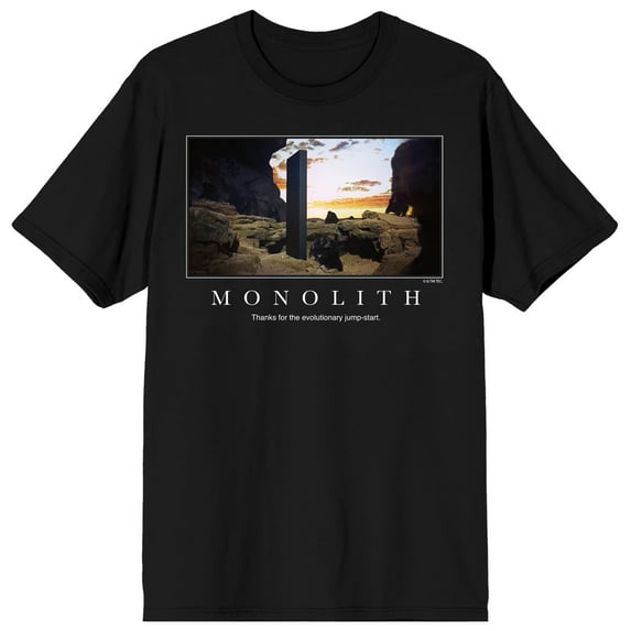2001 A Space Odyssey Monolith Meme Crew Neck Short Sleeve Men's Black T-shirt
-Medium