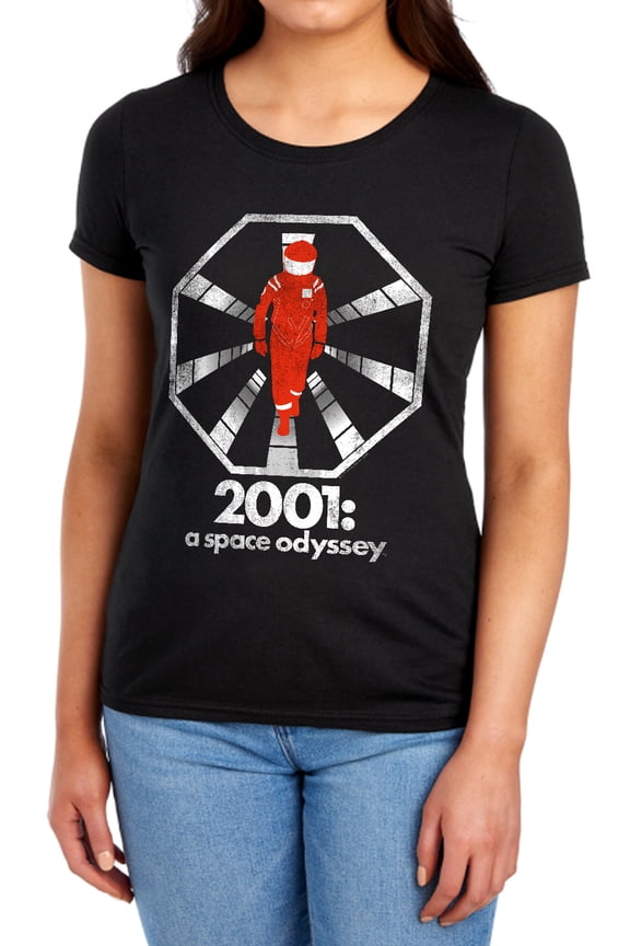 2001: A Space Odyssey Spaceman Logo Women's T Shirt, Black, X-Large