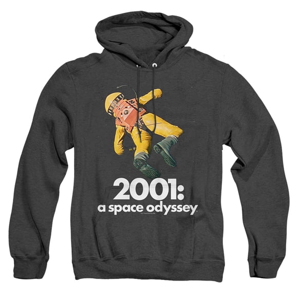 2001: A Space Odyssey Spacesuit Unisex Adult Pull-Over Heather Hoodie, Black Heather, Small