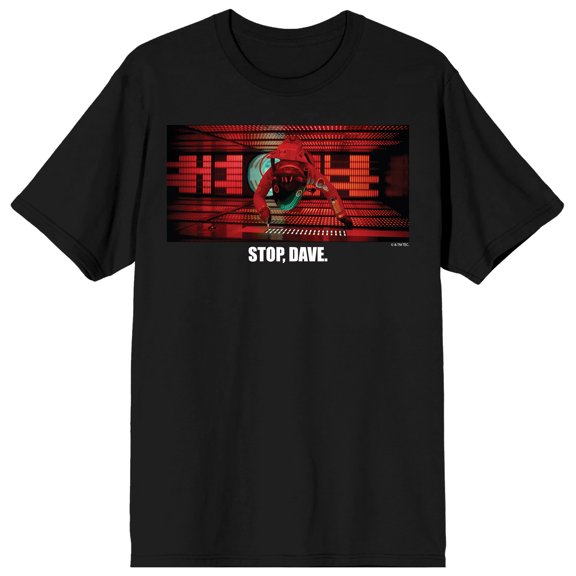 2001 A Space Odyssey Stop Dave Meme Crew Neck Short Sleeve Men's Black T-shirt
-Small