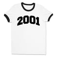 thumbnail image 1 of 2001 College Style Ringer Tee Shirt Unisex Large White/Black, 1 of 5