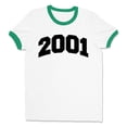 thumbnail image 1 of 2001 College Style Ringer Tee Shirt Unisex Large White/Kelly Green, 1 of 5