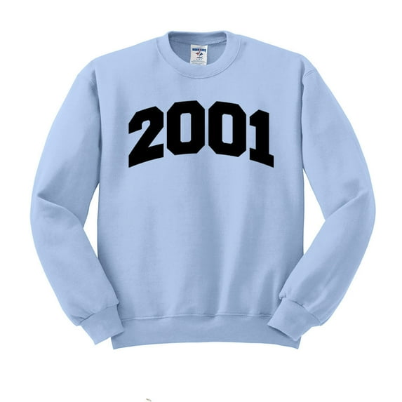 2001 College Style Sweatshirt Unisex Small Light Blue