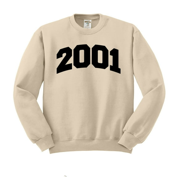 2001 College Style Sweatshirt Unisex Small Sand