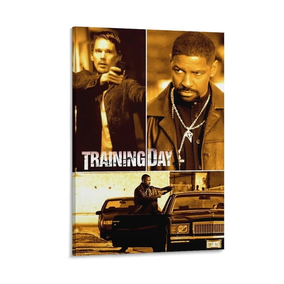2001 Crime Thriller Films Training Day Poster Room Aesthetic Poster Print Art Wall Painting Canvas Posters Gifts Modern Bedroom Decor 16x24inch(40x60cm)