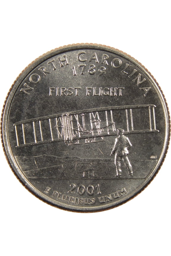 2001 D North Carolina State Quarter BU Uncirculated Clad 25c Coin