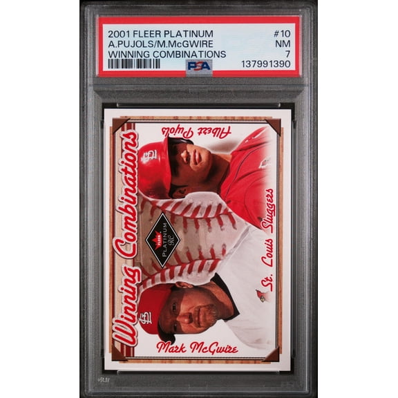 2001 Fleer Platinum Winning Combinations Albert Pujols/Mark Mcgwire #10 /2000 PSA 7
