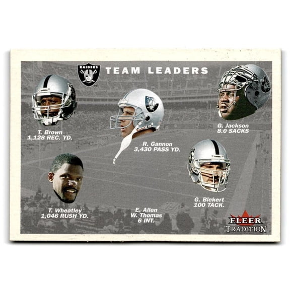 2001 Fleer Tradition Oakland Raiders Team Leaders #383 Football Card Near Mint or Better Oakland Raiders NFL FOOTBALL Trading Card