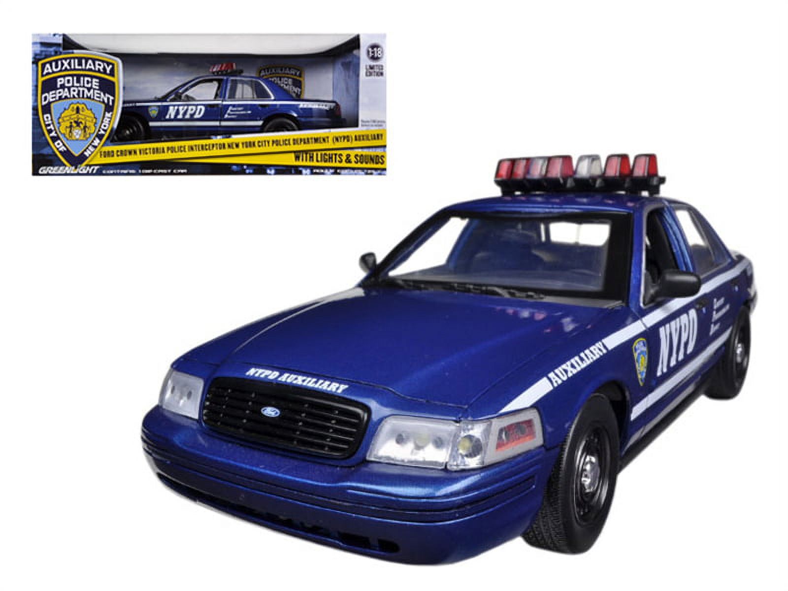 2001 Ford Crown Victoria NYPD Car Blue Auxiliary I - Walmart.com