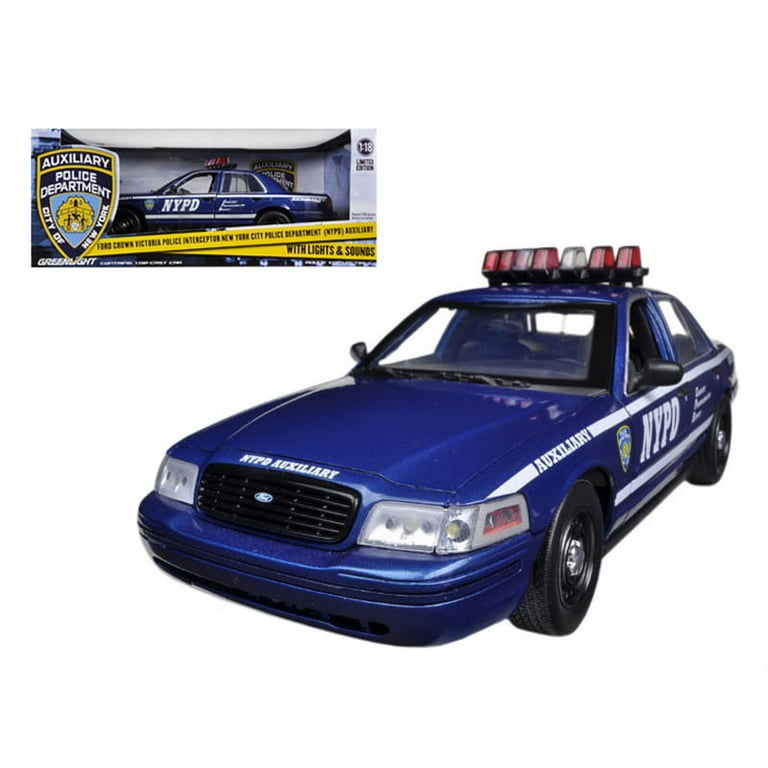 2001 Ford Crown Victoria NYPD Car Blue Auxiliary Interceptor With