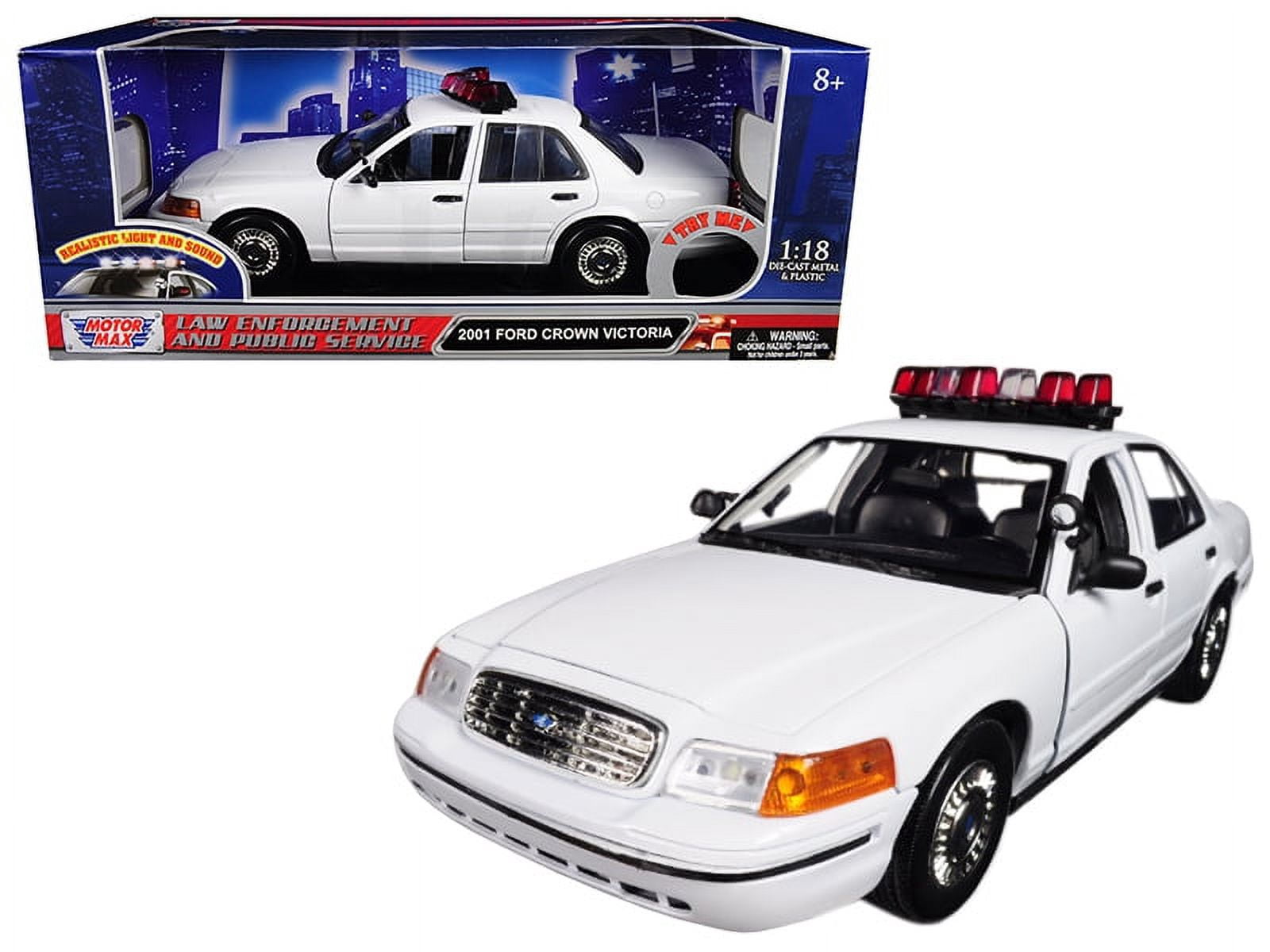 2001 Ford Crown Victoria Police Car Plain White with Flashing