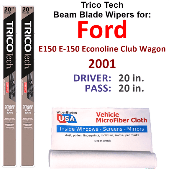 2001 Ford E150 E-150 Econoline Club Wagon Beam Blade Wipers (Set of 2)
