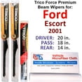 thumbnail image 1 of 2001 Ford Escort Performance Beam Wipers (Set of 3) w/Rear Wiper, 1 of 4