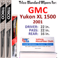 thumbnail image 1 of 2001 GMC Yukon XL 1500 Wiper Blades (Set of 3) w/Rear Wiper, 1 of 3