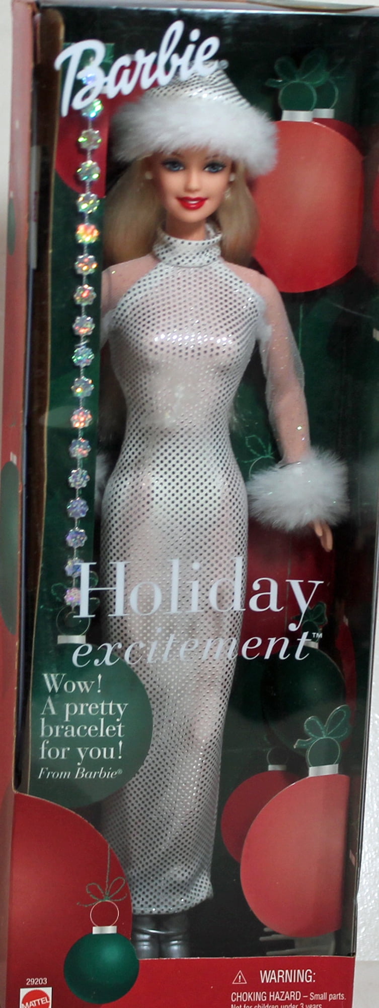 2001 Holiday Excitement Blonde Barbie, NRFB, (29203) Non-Mint Box