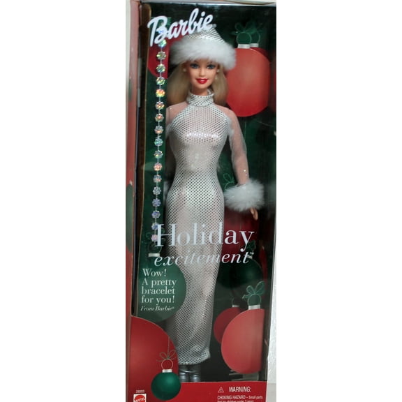 2001 Holiday Excitement Blonde Barbie, NRFB, (29203) Non-Mint Box