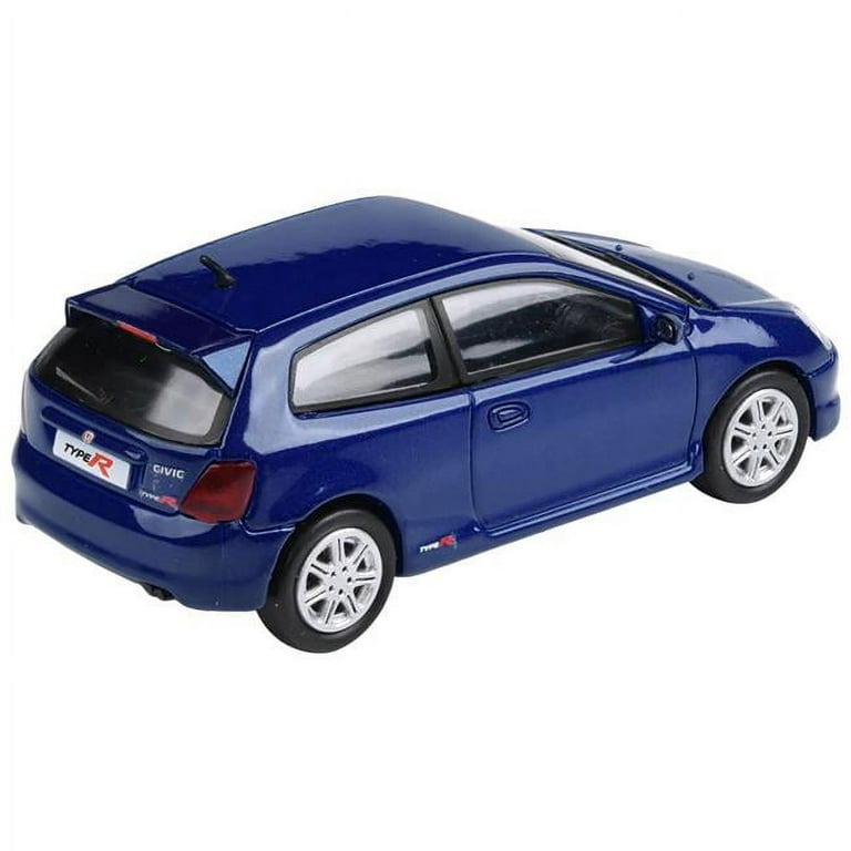 2001 Honda Civic Type R EP3 Vivid Blue Pearl Metallic 1 64 Diecast Model Car by Paragon Models