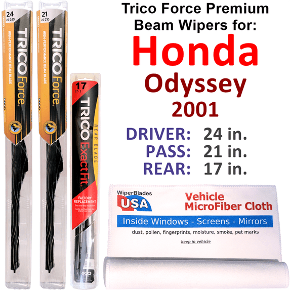 2001 Honda Odyssey Performance Beam Wipers (Set of 3) w/Rear Wiper