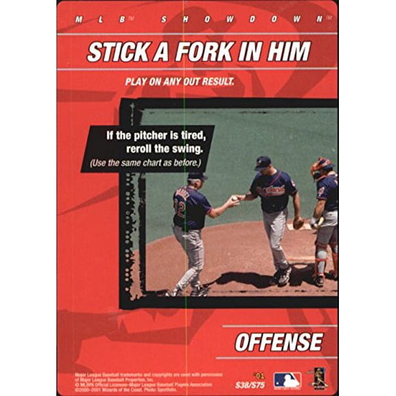 2001 MLB Showdown Strategy #S38 Twins Pitcher Stick a Fork MLB Baseball Trading Card
