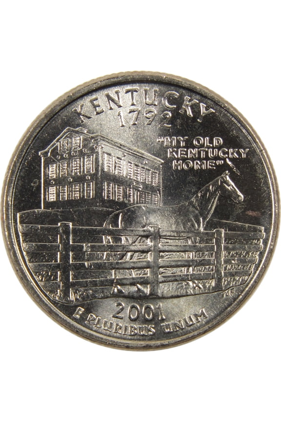 2001 P Kentucky State Quarter BU Uncirculated Clad 25c Coin
