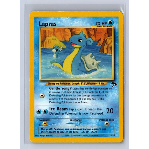 2001 Pokemon Southern Islands Lapras Reverse Holo #12/18 MP English