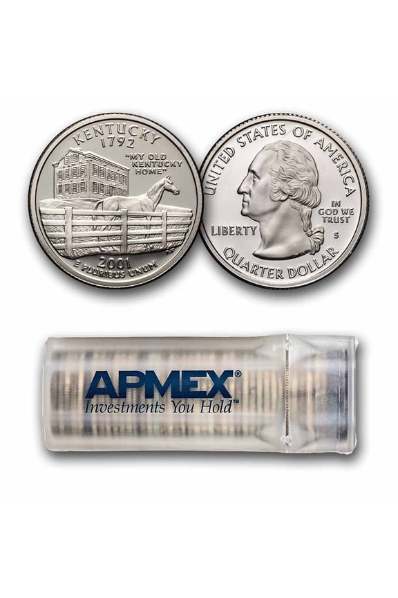 2001-S Kentucky State Quarter Proof 40-Coin Roll (Silver)