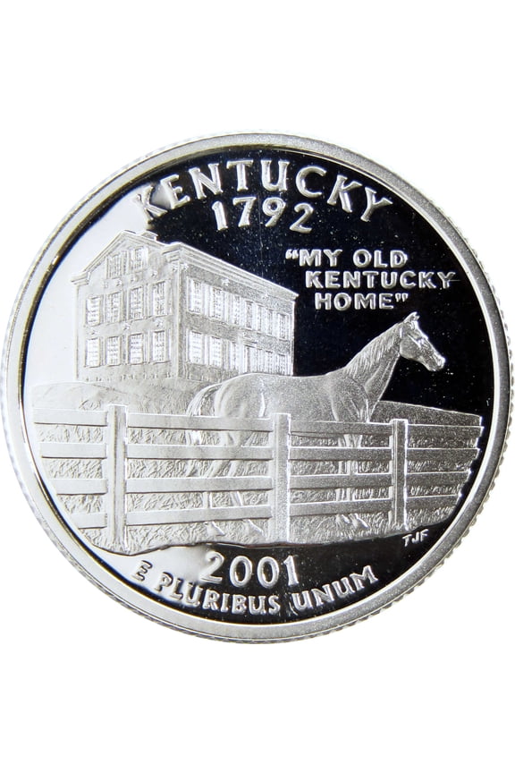 2001 S Kentucky State Quarter Silver Proof 25c Coin
