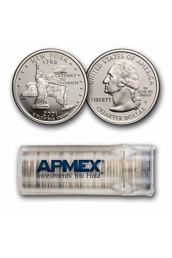 2001-S New York State Quarter Gem Proof 40-Coin roll (Silver)