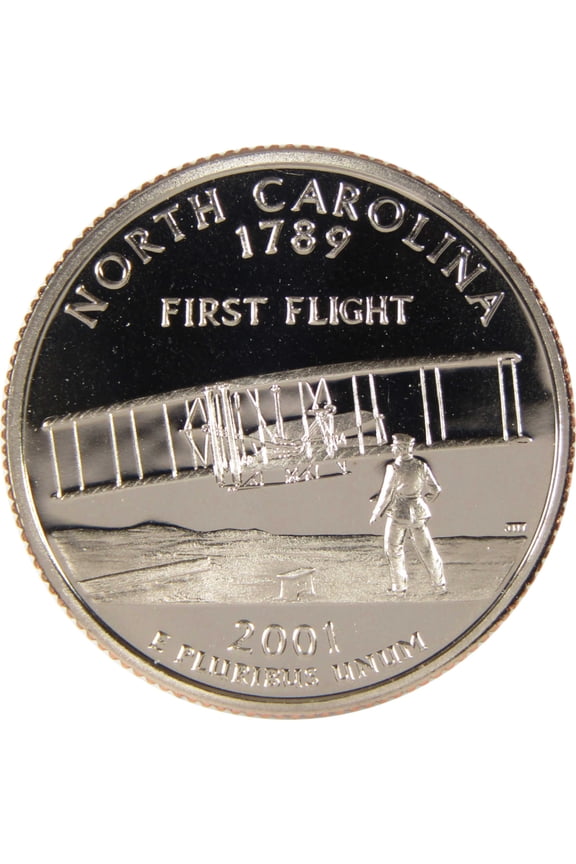 2001 S North Carolina State Quarter Clad 25c Proof Coin
