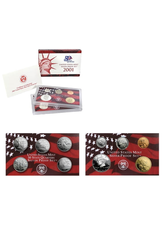 2001-S US Mint Proof Silver Set (w/Box & COA)