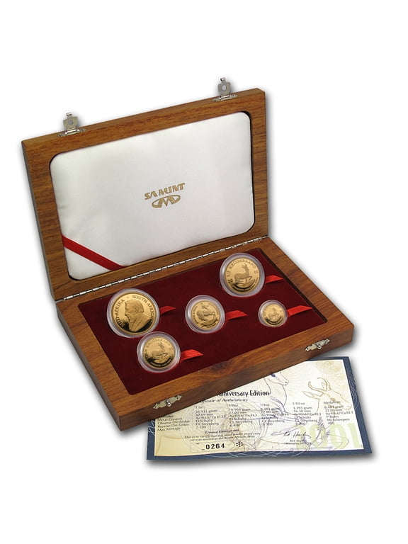 2001 South Africa 5-Coin Gold Krugerrand Proof Set (w/Box & COA)