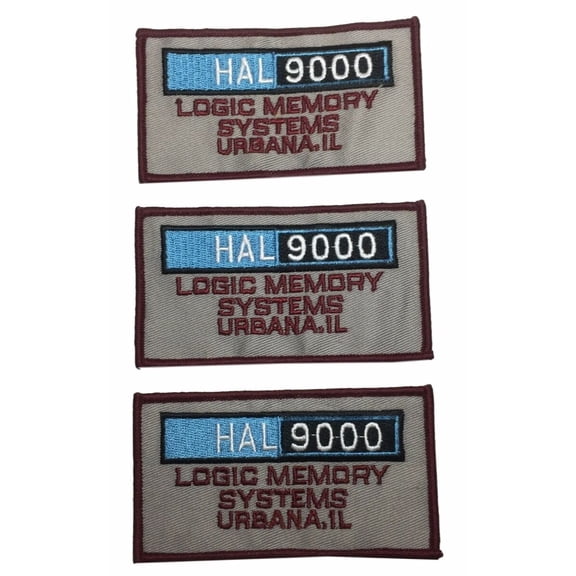 2001 Space Odyssey Hal 9000 Logic 4" Wide Embroidered Patch Set of 3 Patches