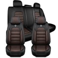 thumbnail image 1 of 2001 for TOYOTA TACOMA Seat Cover, Premium Leather 5 Piece Full Set With Lumbar Support Suitable for All Seasons, Black and Brown Car Seat Covers, Only CREW CAB PICKUP, 1 of 7