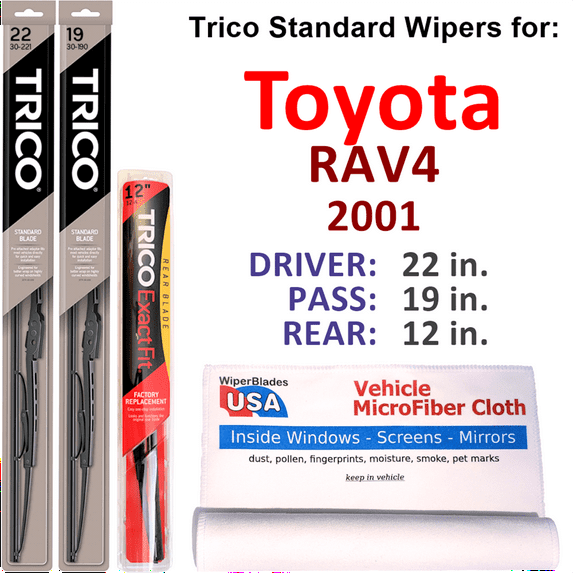 2001 Toyota RAV4 Wiper Blades (Set of 3) w/Rear Wiper