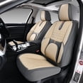 thumbnail image 1 of 2001 for Toyota Rav4 Seat Cover, PU Leather 5 Piece Full Set Waterproof Protect and Upgrade Seats, Light Taupe Car Seat Covers, Give Your Interior a New Look, 1 of 9