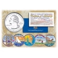 thumbnail image 1 of 2001 US Statehood Quarters COLORIZED Legal Tender 5-Coin Complete Set w/Capsules, 1 of 1