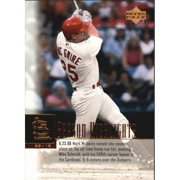 2001 Upper Deck #262 Mark McGwire SH MLB Baseball Trading Card