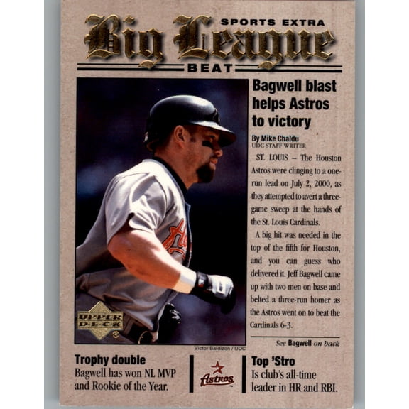 2001 Upper Deck Big League Beat #BB6 Jeff Bagwell MLB Baseball Trading Card