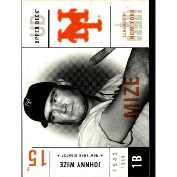 2001 Upper Deck Legends of NY #36 Johnny Mize MLB Baseball Trading Card