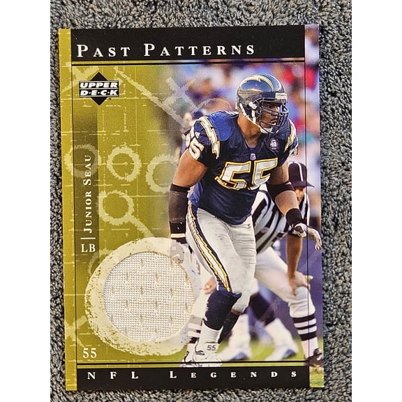 2001 Upper Deck NFL Legends Past Patterns PP-JS Junior Seau Game-Used Jersey