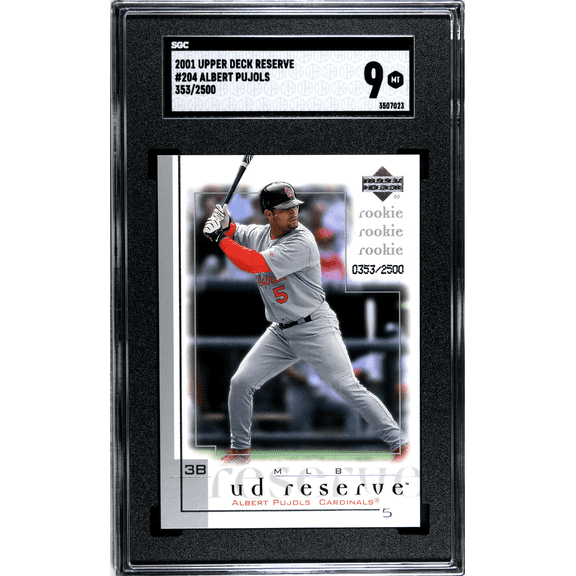 Graded 2001 Upper Deck Reserve Albert Pujols #204 SGC 9 Baseball Card