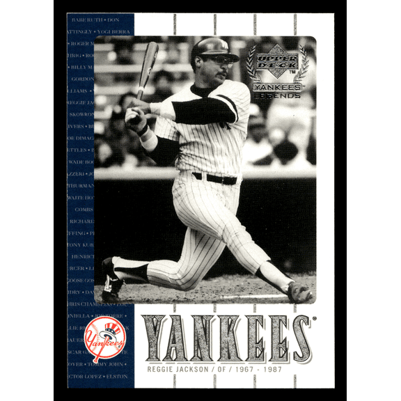 2001 Upper Deck Yankees Legends Reggie Jackson #7 Baseball Card for New York Yankees New York Yankees MLB Baseball Trading Card