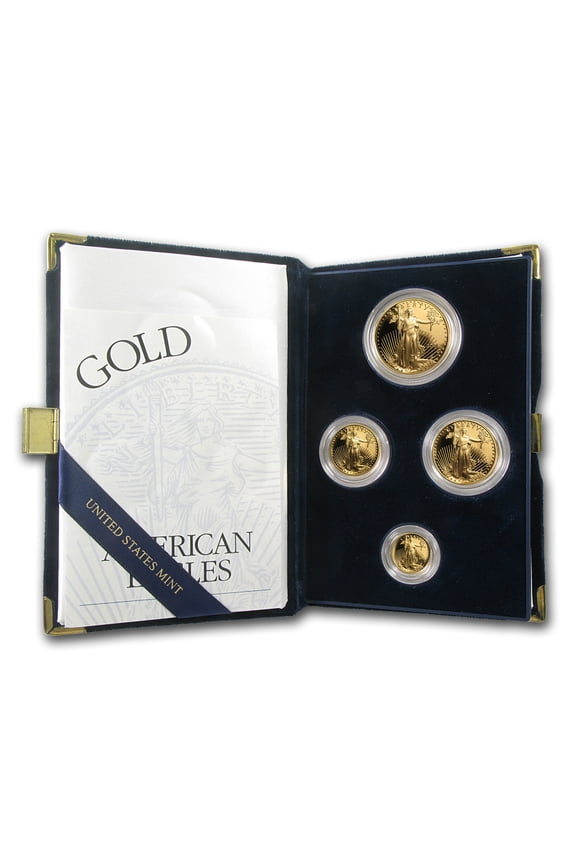 2001-W 4-Coin Proof American Gold Eagle Set (w/Box & COA)