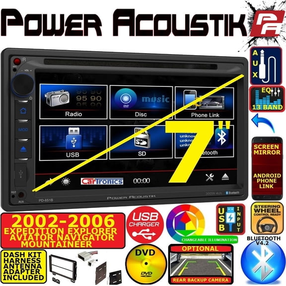 2002-06 FORD EXPEDITION EXPLORER LINCOLN CD/DVD BLUETOOTH USB SD AUX CAR STEREO