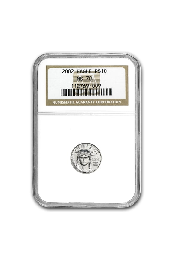 2002 1/10 oz American Platinum Eagle MS-70 NGC